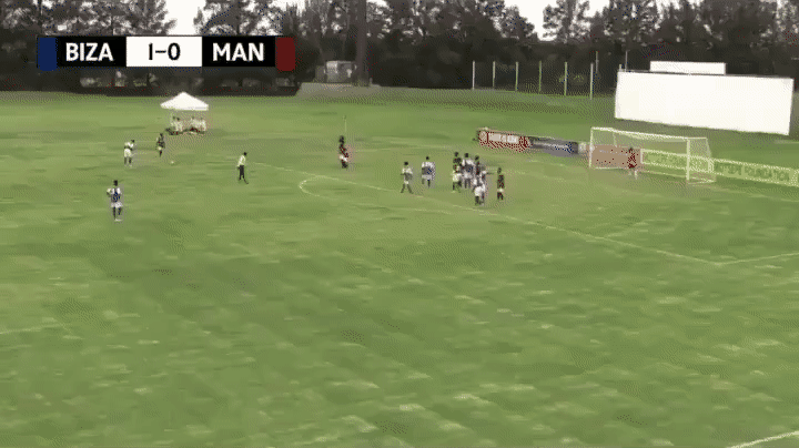 Moving gif of soccer players playing on a soccer field